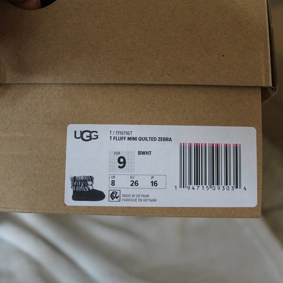 NIB UGG INFANT TODDLER‎ MINI SUEDE ZEBRA BOOTS - Picture 8 of 8